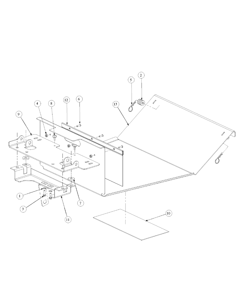 Floor Panel Assembly Diagram and Parts List for M54-KW 53CB5DBW750-23HP-OHV Cub Cadet Lawn Tractor